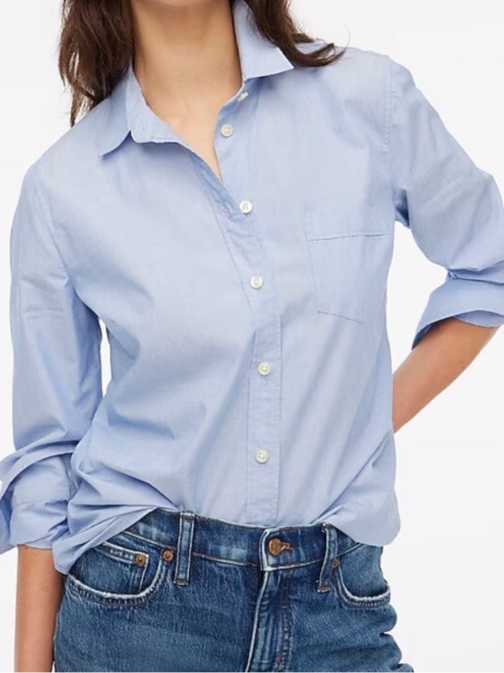 J.Crew Preppy Light Blue Oxford Button Down Shirt Size M
